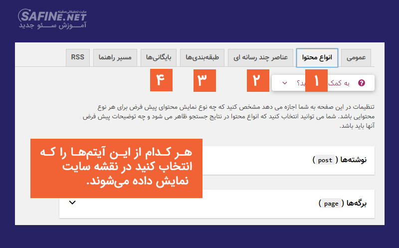 تنظیم نقشه سایت در یواست