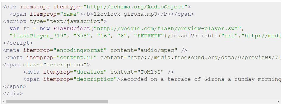 نمونه کد microdata در schema