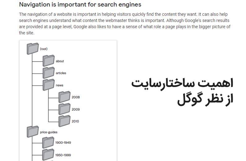 ساختار و معماری صحیح سایت در سئو از نظر گوگل