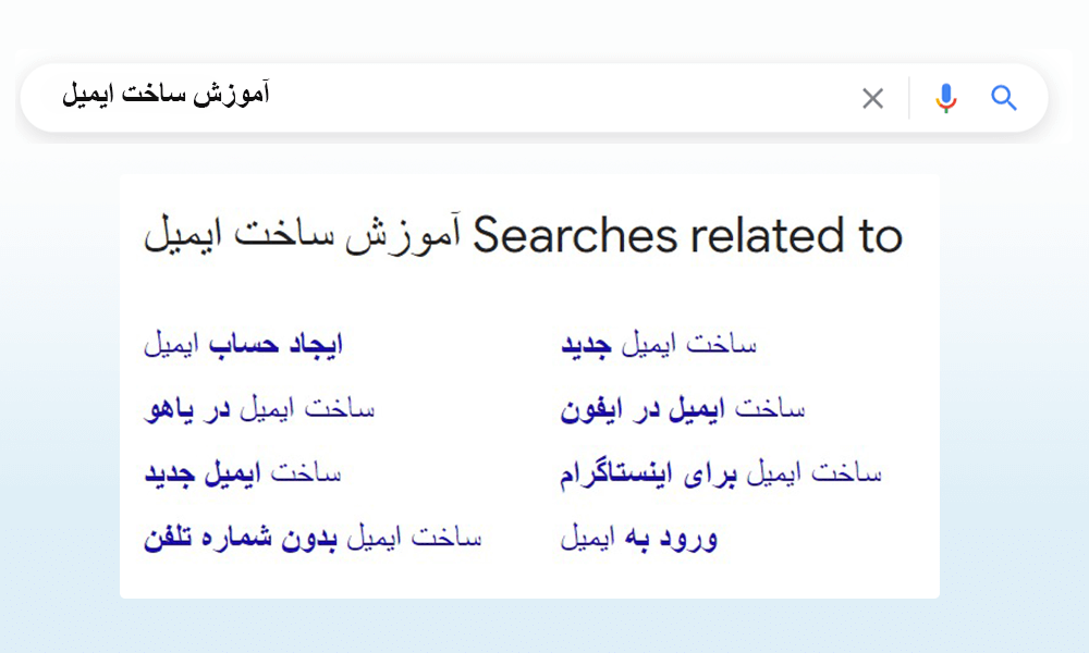 کلمات مرتبط با سرچ در گوگل