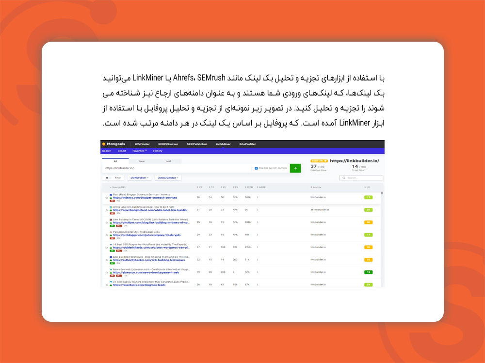 تجزیه و تحلیل پروفایلبک لینک به کمک LinkMiner