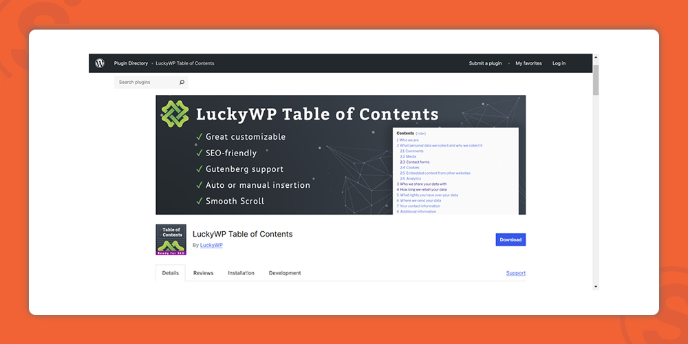 luckywp-table-of-content